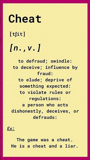 📚 Cheat Meaning & Usage | Learn English Vocabulary in 60 Seconds! #grammartips #cheat