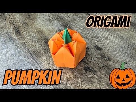 3D ORIGAMI PUMPKIN TUTORIAL HALLOWEEN CRAFT | DIY PUMPKIN ORIGAMI STEP BY STEP FOR HALLOWEEN CRAFT