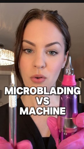 Microblading vs Machine Brows. Here’s the REAL difference ⬇️ Microblading uses a tiny blade to make small cuts that look like hair strokes. The machine uses a needle cartridge that gently implants pigment using soft pixels. Neither is “better”, but your skin type will decide which one will heal best. If you’re unsure which technique is right for you, just ask. I offer consultations and I’ll give you an honest recommendation, no pressure. #Educational #pmuartist #pmu #microblading #machinebrows #