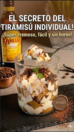 Postre en 5 minutos ⏱️ ¡Tiramisú en vaso fácil y delicioso! ☕️🧁 #cocinaconsabor #recetas #postres