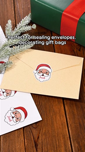 🎅 Make your gifts special with Personalized Santa Claus Labels Stickers! 🎄 These stickers are customizable for a personalized touch, perfect for a fun-filled holiday. 🎁 Be Santa's little helper and spread the merry! | Callie Gifts