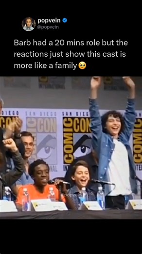 Barb had a 20 mins role but the reactions just show the stranger things cast is more like a family 🥹