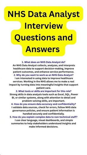 NHS Data Analyst Interview Questions and Answers | Ace Your Interview