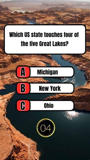 Which US State Touches 4 of the 5 Great Lakes? 🌊🇺🇸 | Geography Quiz#shortsquiz