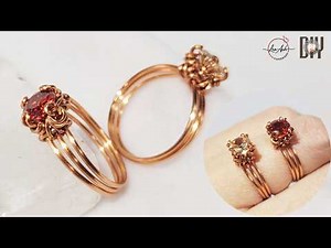 How to make prong ring | faceted gemstones | easy DIY jewelry with wire 1050