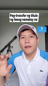 3.2M views · 45K reactions | 5 steps to transfer the title of inherited property #propertytransfer #titletransfer #inheritance #land #reelsviral #romanjoeanoso #condominium #capitalgainstax #property #house #lot #tax | REALS Corporation | Facebook