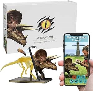 AR Dinosaur w Digging Fossil Kit for Adults | Design Your Own Dinasour and Create Stunning Photos or Videos, Dino Excavation Kits. Cool Stuff for Men