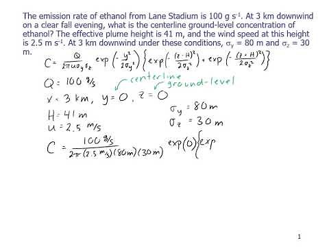 Gaussian plume example problem