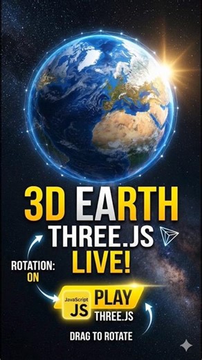 3D Earth 🌍 using html css and three.js #coding #frontendcourse #webdesign #learntocode #webgl