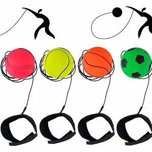 [Hot Item] Rebound Ball Wristband Ball Sport Training High Bouncy Wrist Rubber Return Ball P016-024