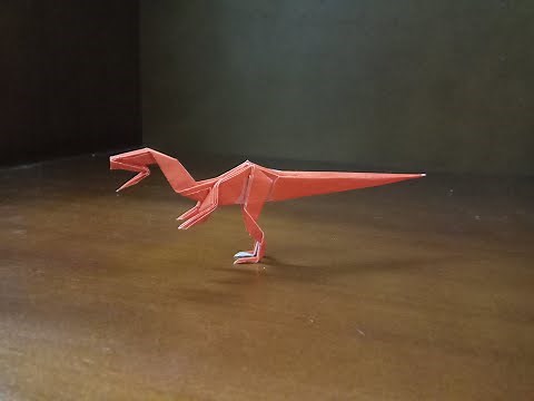 How To Make A Paper Origami Dinosaur Velociraptor