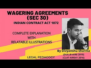 WAGERING AGREEMENTS | INDIAN CONTRACT ACT 1872 | DETAILED EXPLANATION