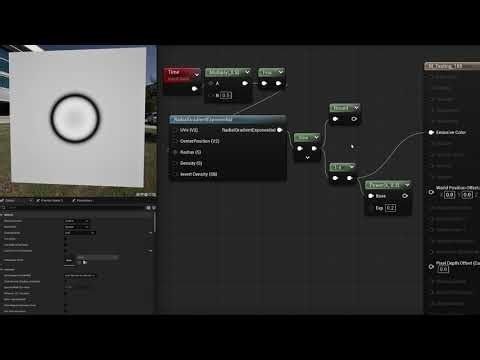 Unreal Engine Material / Draw a circle using Radial Gradient Exponential and Sine