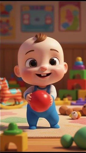 Cute Baby Playing with Ball 🏀 Fun Toddler Learning & Playtime Cartoon