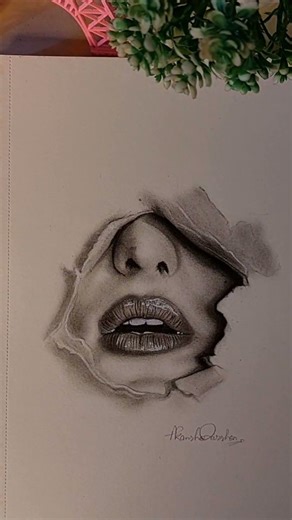 realistic lips sketch #realism #lips #artist #trend #fypシ