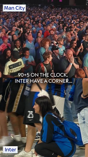 637K views · 13K reactions | Man City & Inter Milan fans react to hearing the final whistle in the Champions League final!  | Sky Sports | Facebook