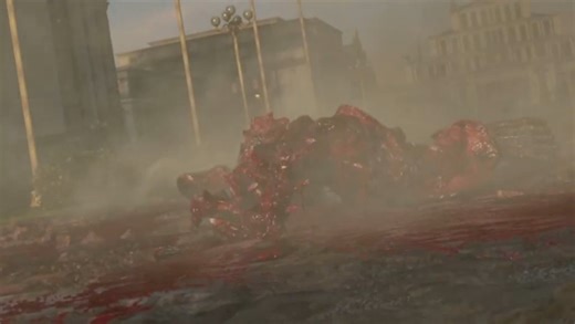 这一幕好有讽刺性，造假上千万美元的暴君被几十万美元的机炮扫成肉泥