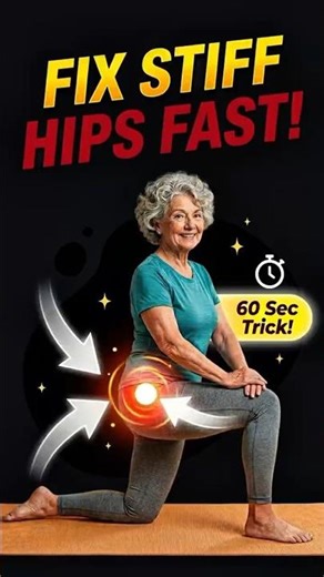 One Stretch That Reverses Years of Stiff Hips (60 Seconds Fix!) #seniorhealth