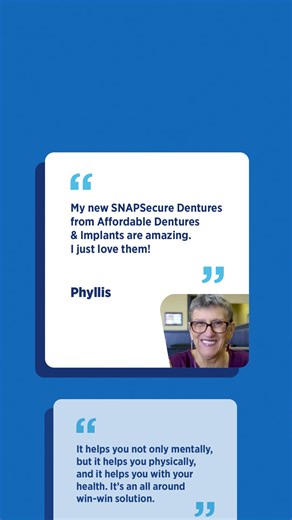Step into your confidence era with secure, comfortable snap-in dentures. Schedule a free visit today. | Affordable Dentures & Implants