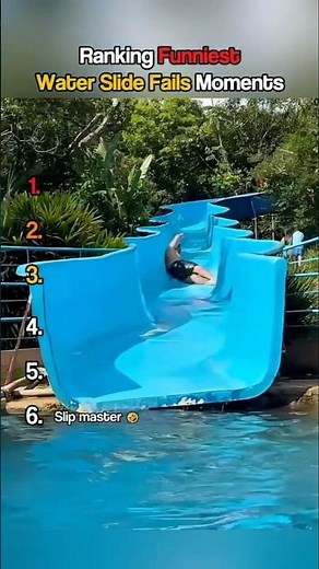 Ranking Most Hilarious Water Slide Moments 💦 #shorts #ranking #funny #WaterSlideFails #moments