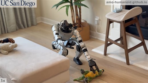 The AMO (Adaptive Motion Optimization) project, developed by researchers at UC San Diego, introduces a novel framework for enhancing the dexterity and adaptability of humanoid robots. This system integrates simulation-to-real reinforcement learning with trajectory optimization to achieve real-time, adaptive whole-body control Video Credit: University of San Diego / Xuxin Chen #engineering #technology #robotics #robots | Wevolver.com