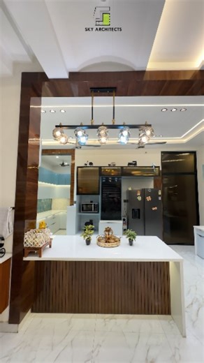 A kitchen designed where style meets everyday comfort. ✨ Thoughtful layouts, smart storage, and elegant finishes crafted by Sky Architecture to make every meal feel special. . . . #architecture #interiordesign #interiorstyling #kitchendesign | Sky Architects