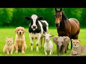 Funny Animal Sounds | Kitten, Puppy, Cow, Horse, Goat, Elephant, Cheetah - Animal Sounds