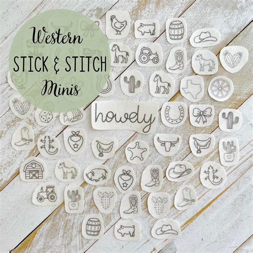 Mini Western Stick & Stitch Hand Embroidery Designs Farm Country Cowboy Hand Embroidery, Embroidered Pendant Necklace, Custom DIY Gift - Etsy