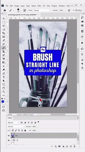 Draw a Perfect Straight Line with Brush in Photoshop 🔥 #photoshop #photoshoptraining #adobe
