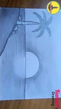 How to Draw Pencil Shading Sunset Scenery Art Tutorial#KumariDrawing #PencilSketch#SunsetDrawing