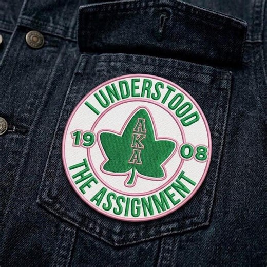 Alpha Kappa Alpha AKA 1908 Patch, Pink Green Sorority Embroidered Patch, Ivy Leaf Greek Life Applique, Pretty Girls Wear Pink Patch - Etsy