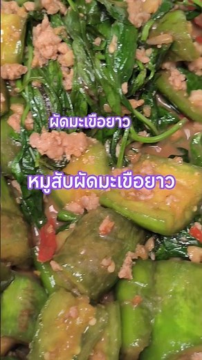 ผัดมะเขือยาว ‪@samong888‬ #cooking #cook #food #อาหาร #thaifood #หมูสับ #มะเขือยาว #พืชผักสวนครัว