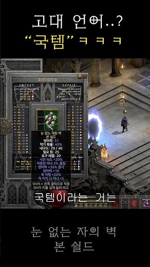 추억의 디아2 오리지널 시절 용어들.. "국템" (유니크 본쉴드)