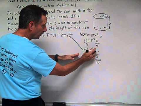 Calculus Optimization Problem 1 Minimize the Surface Area of a Cylinder