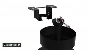 Vaczon 72 in. Indoor Integrated LED Matte Black 6-Speed Ceiling Fan with Light and Remote Control VZA01A115BK