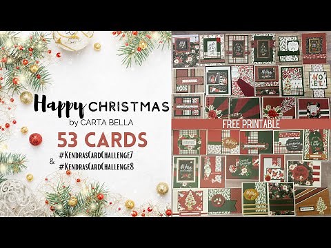 53 Cards with Happy Christmas 6”x 6” Paper Pad by Carta Bella - No Stamping! Free Printable