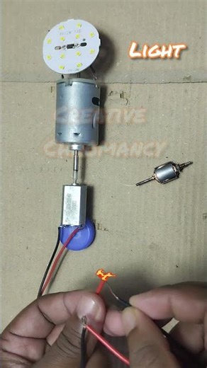 By using a generator to rotate a 12-volt motor, a 12-volt output can be produced easily #diy #dc