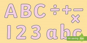Neutral Pale Pink Display Letters and Numbers Pack