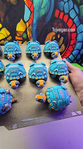 Dragon Land on Instagram: "🚨 Fresh drop + restock 🚨 The Robot Turtle with Jets is back with crisp print quality from th2 @bambulab_official A1 printer coming in at 49 hours to print. The legs and head move, the turtle fully retracts into its shell, and it’s printed in place with zero supports. Designer Matt mire makes Printed by tcjllc Website Tcjvegas.com key word turtle"