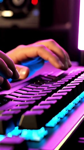 Purple RGB Keyboard ASMR = Instant Vibes 🟣 #Shorts