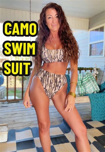 Obsessed with this High-Waisted Camo Bikini!