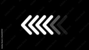 Blinking road sign arrow animation. Left sight direction arrow on black background. Stock Video