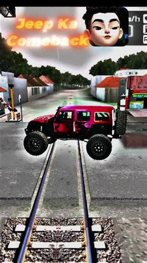 💀 Train Crossing पर Train ने Jeep को ठोका #shorts #gaming #jeep #bussid