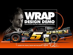 Black and Blue Number 5 Asphalt Late Model Wrap Design Demo
