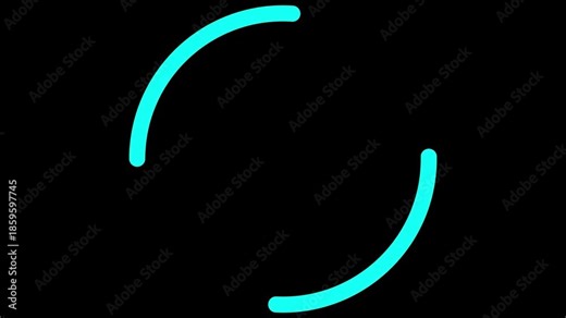 4K Loading circle icon, loading circle animation loading circle line animation on black screen background, loading icon for download progress, load game data, buffering process, application interface