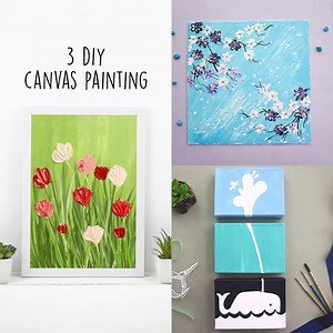 96K views · 1.3K reactions | Here are 3 easy DIY Canvas Painting you...