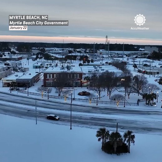Myrtle Beach turned into a winter wonderland this week with a rare snow day ❄️🏖️ This week's winter storm was the 5th snowiest in Myrtle Beach history and the most since 1989, with up to 5 inches of snow. | AccuWeather