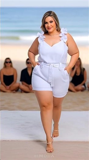 Plus Size White Romper 🤍 Beach Confidence Look