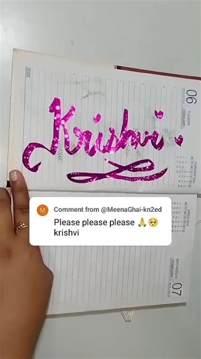 "Krishvi" Best Handwriting in the world #trending #ytshorts #artist #calligraphy #name #magic #pen