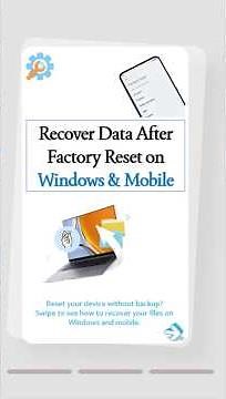 Recover Data After Factory Reset Without Backup on Windows/Mobile #factoryreset #datarecovery